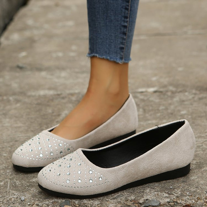 Damen Elegante Ballerinas mit funkelndem Strass-Detail und komfortabler Sohle W&W Mode