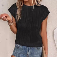Damen lässiges Plissee-Shirt mit modischem Schnitt und legerem Look WW