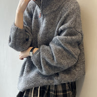 WW Soft Touch Halzip-Pullover mit Stehkragen