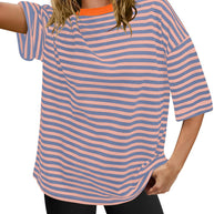 Damen Übergrößen T-Shirt mit Streifenmuster WW