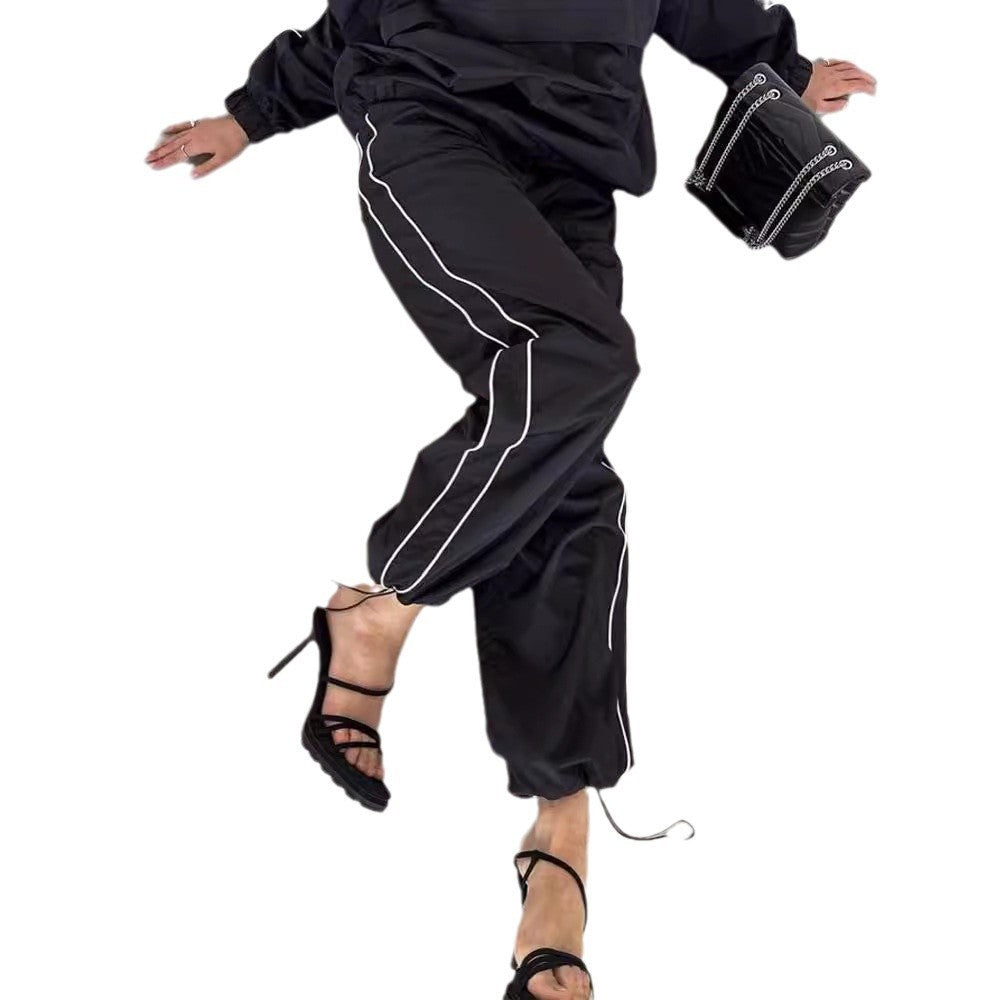 Damen sportliches Anorak-Set mit hohen Bündchen und Reißverschluss WW