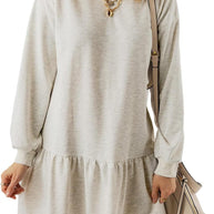 Damen Pulloverkleid mit Volant-Saum und lässigem Schnitt WW