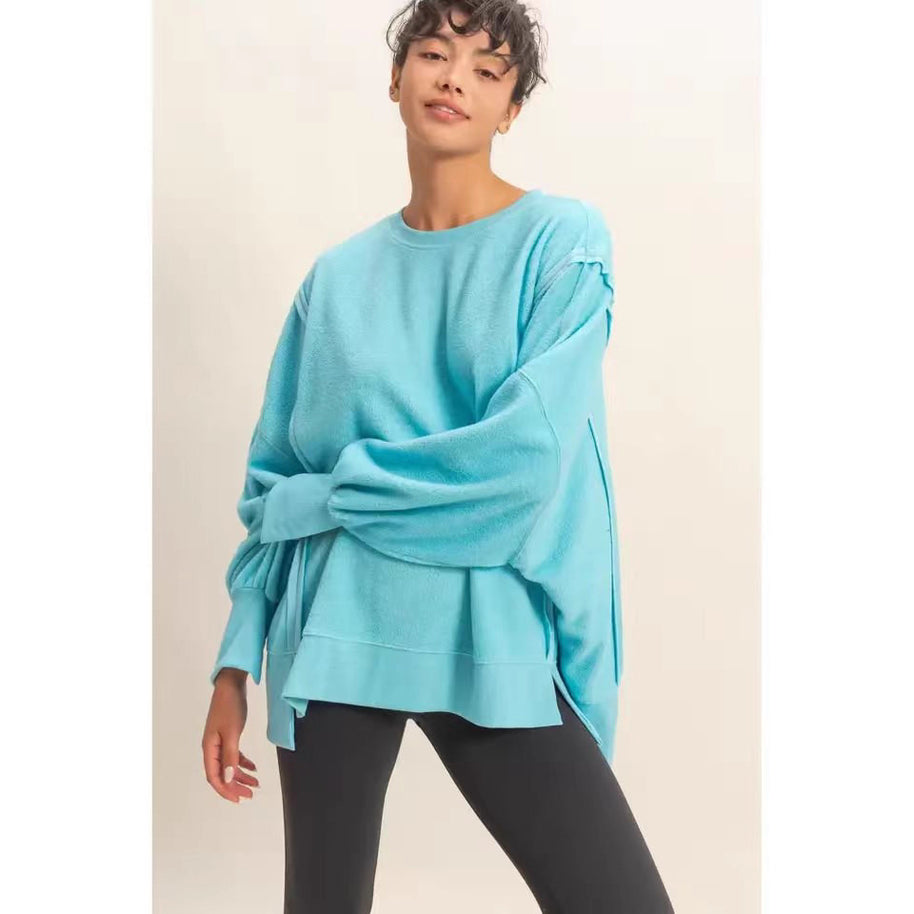 Damen Bequemer und stilvoller Oversized Pullover mit weitem Schnitt WW