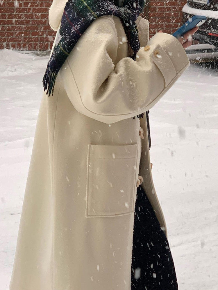 Damen Woll-Duffle-Coat mit Knopfverschluss WW