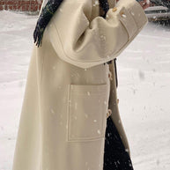 Damen Woll-Duffle-Coat mit Knopfverschluss WW