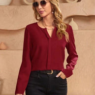 WW | Damen Satinbluse Imitation Seide Shirt