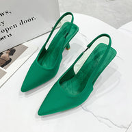 Damen Slingback-Pumps mit schmaler Spitze und leichter Absatzhöhe WW