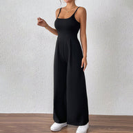 Damen legerer Jumpsuit mit schmalen Spaghetti-Trägern und fließendem Schnitt W&W