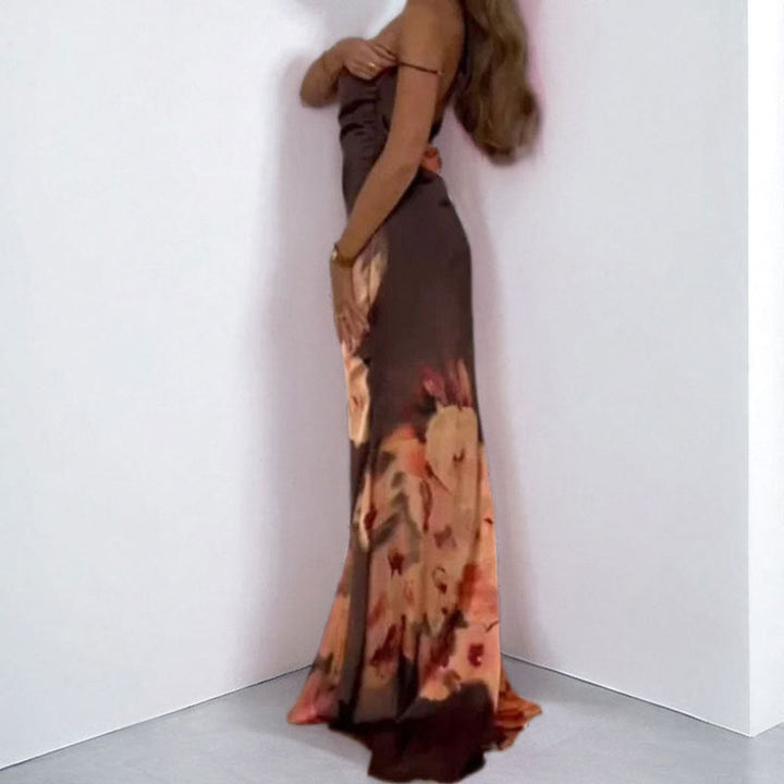 Damen Maxikleid mit elegantem Spaghetti-Träger-Design und floralem Muster W&W Mode