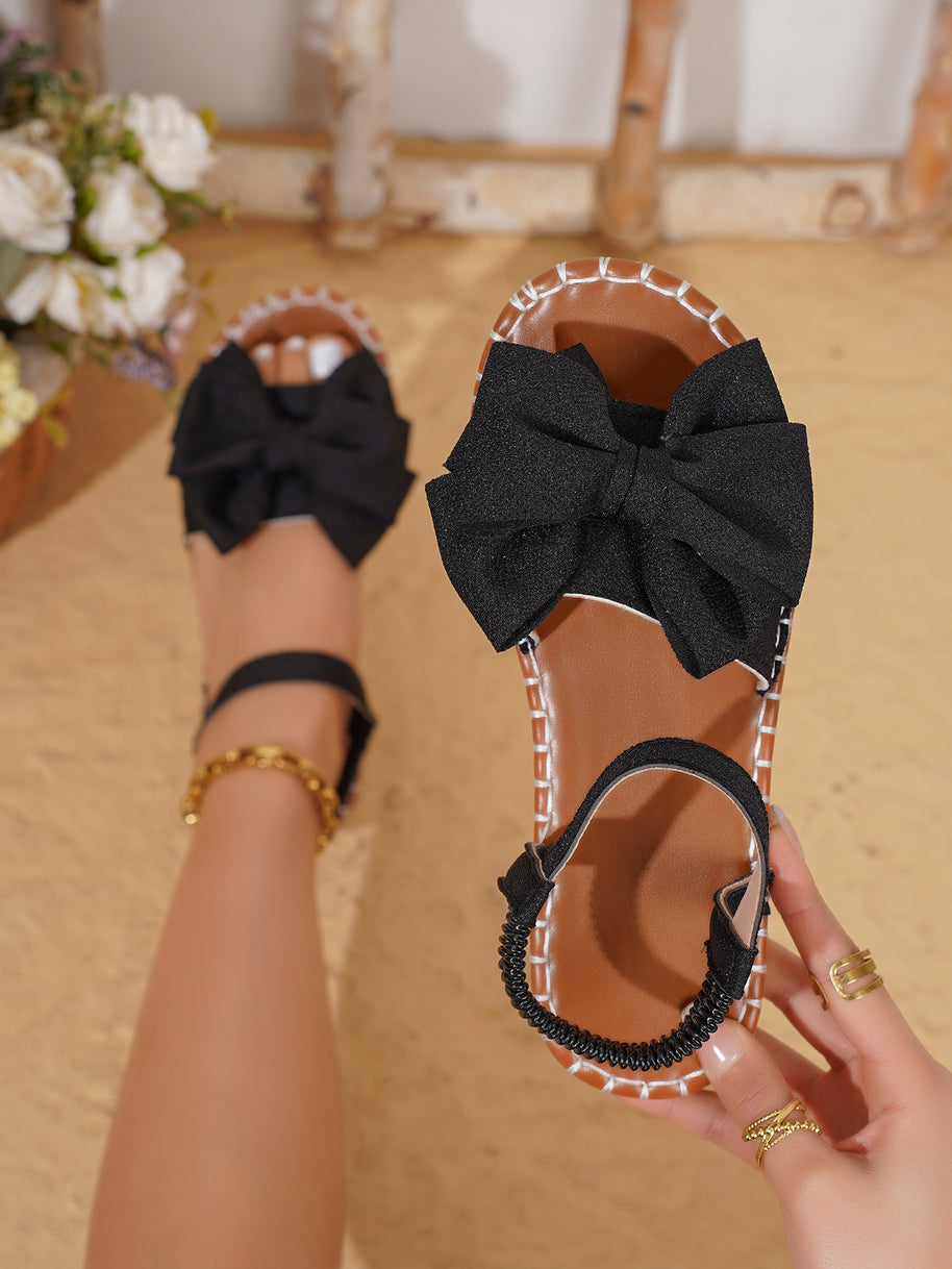 Damen Sandalen mit modischem Schleifen-Design und rutschfester Sohle WW