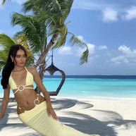 Damen Bikini-Set mit elegante Ringe und hohem Bund WW