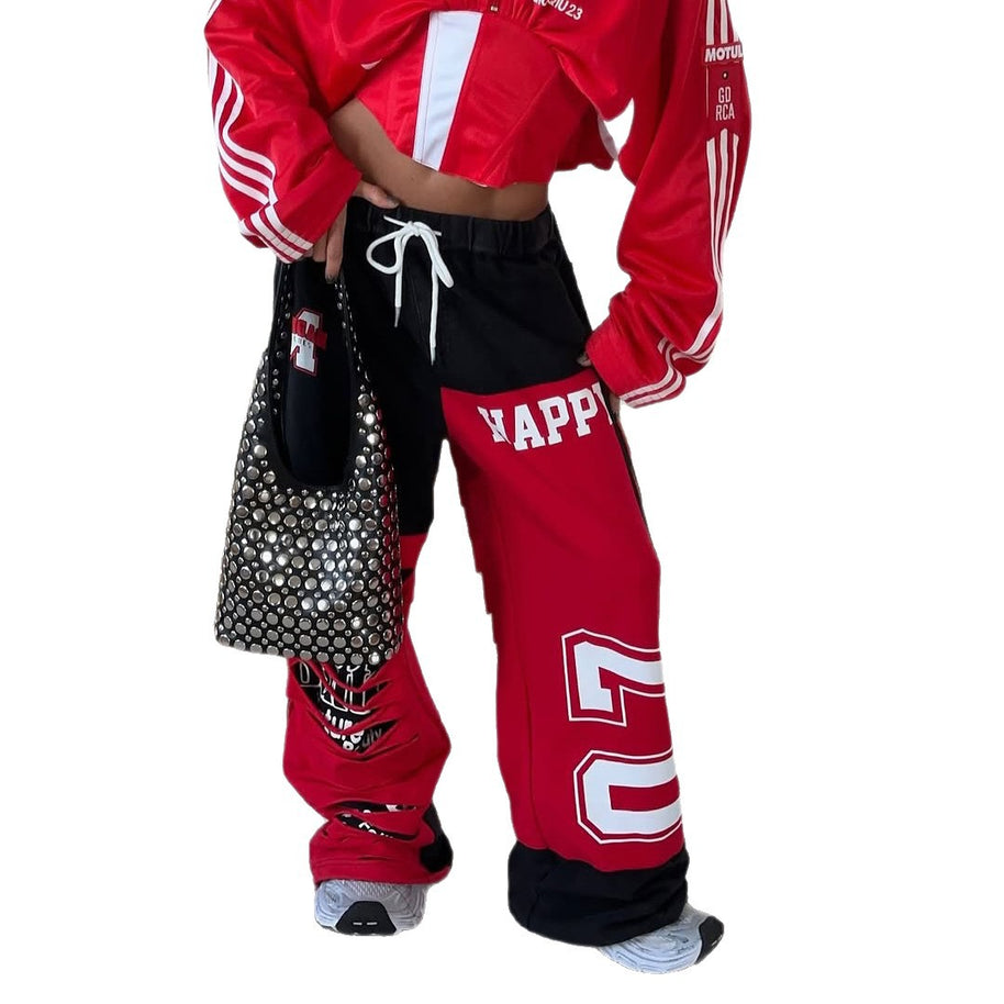 Damen Sportliche Baggy-Hose mit kreativen Cut-Outs und lässigem Stil WW