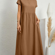 Damen Midikleid mit lässigem Schnitt und seitlichen Taschen WW