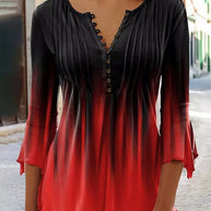 Damen Bluse mit Ombre-Effekt und Knopfleiste WW
