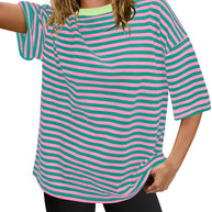 Damen Übergrößen T-Shirt mit Streifenmuster WW