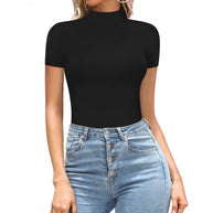 Damen Body mit hochgeschlossenem Kragen und kurzen Ärmeln WW