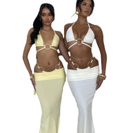 Damen Bikini-Set mit elegante Ringe und hohem Bund WW