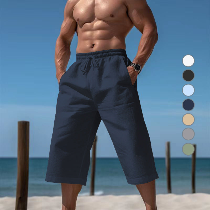 Herren nan lässige knielange Bermuda-Shorts mit elastischem Bund und Tunnelzug W&W Mode