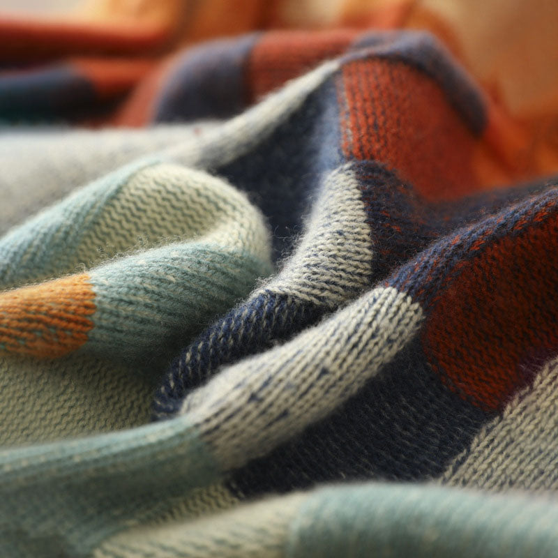 W&W Mode | Bunter Karierter Strickpullover