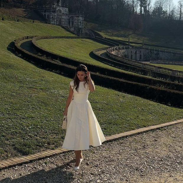 Damen A-linien Kleid mit elegantem Bustier-Oberteil und schwingendem Rock WW
