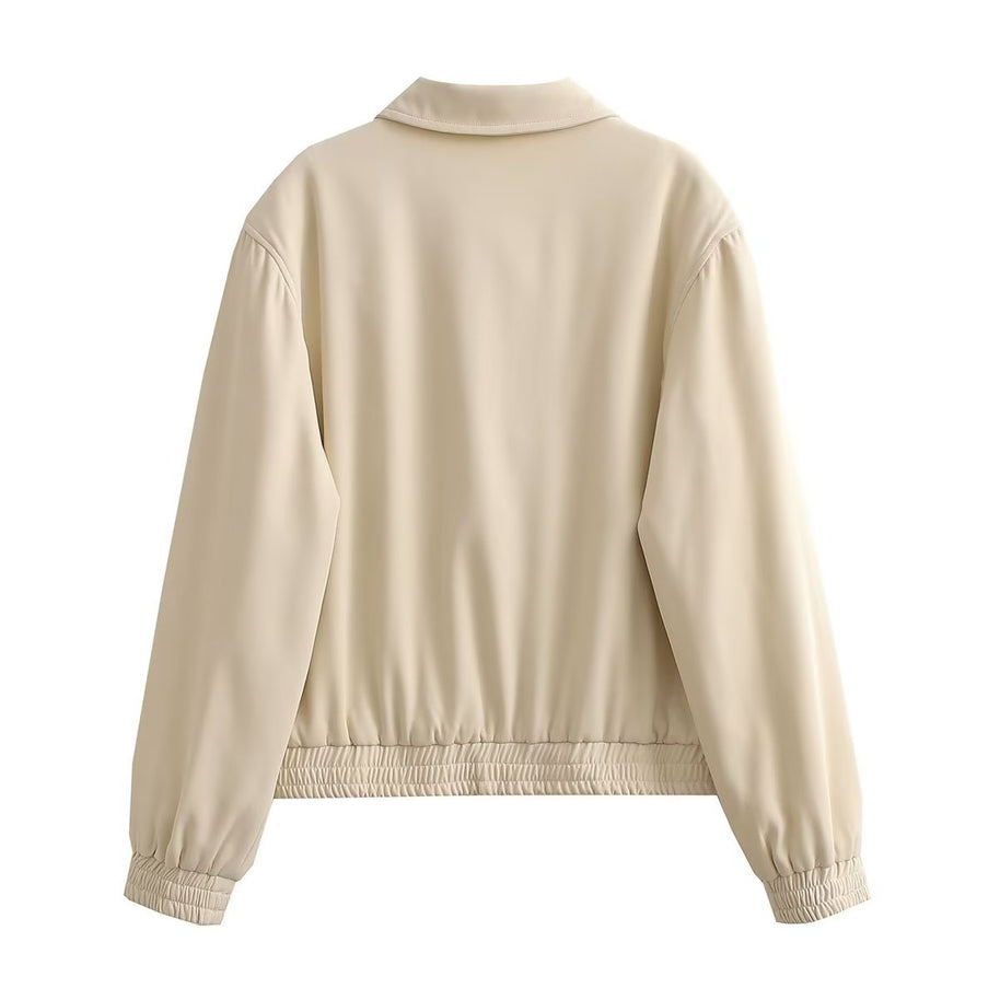 Damen sportliche Übergangsjacke mit elastischem Saum und praktischen Taschen WW