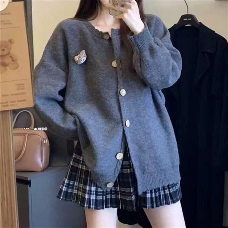 Damen Strickjacke mit raffinierten Zopfdetails und Knopfverschluss WW