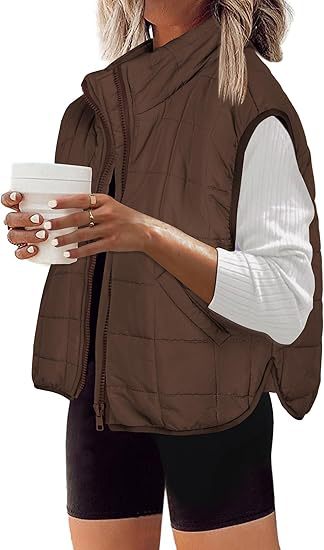 Damen Steppweste mit hohem Kragen und praktischen Seitentaschen WW