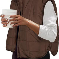 Damen Steppweste mit hohem Kragen und praktischen Seitentaschen WW