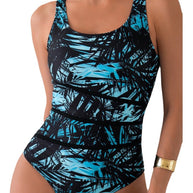 Damen Einteiliger Sport-Badeanzug mit modernen Grafikmustern WW