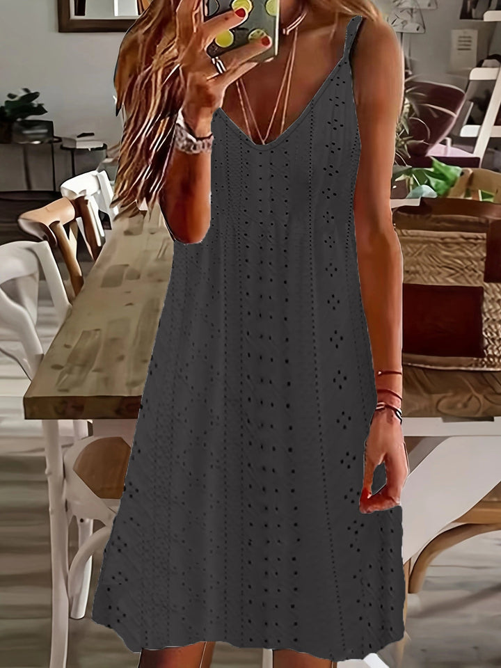 Damen luftiges V-Ausschnitt Kleid im lässigen Stil W&W Mode