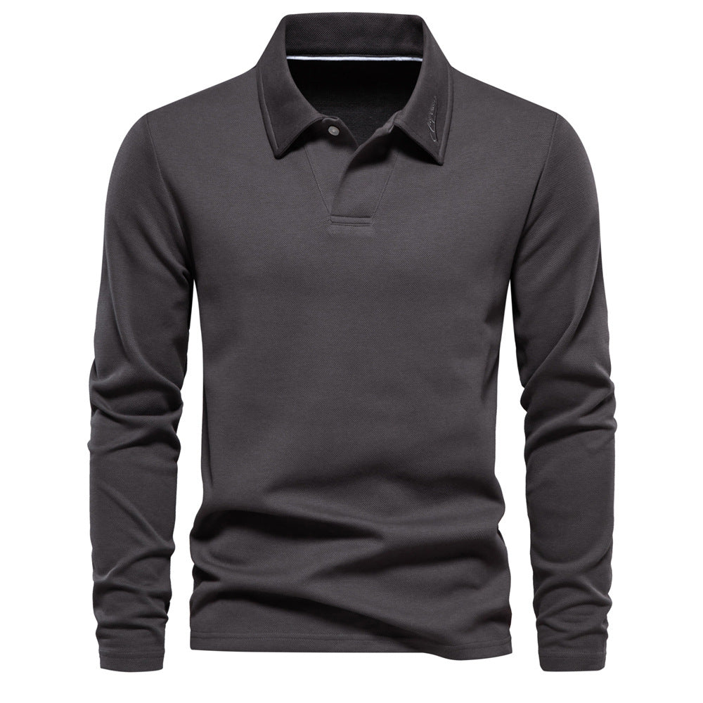 Herren Langarm Poloshirt mit intensivem Struktur-Design und klassischem Kragen WW