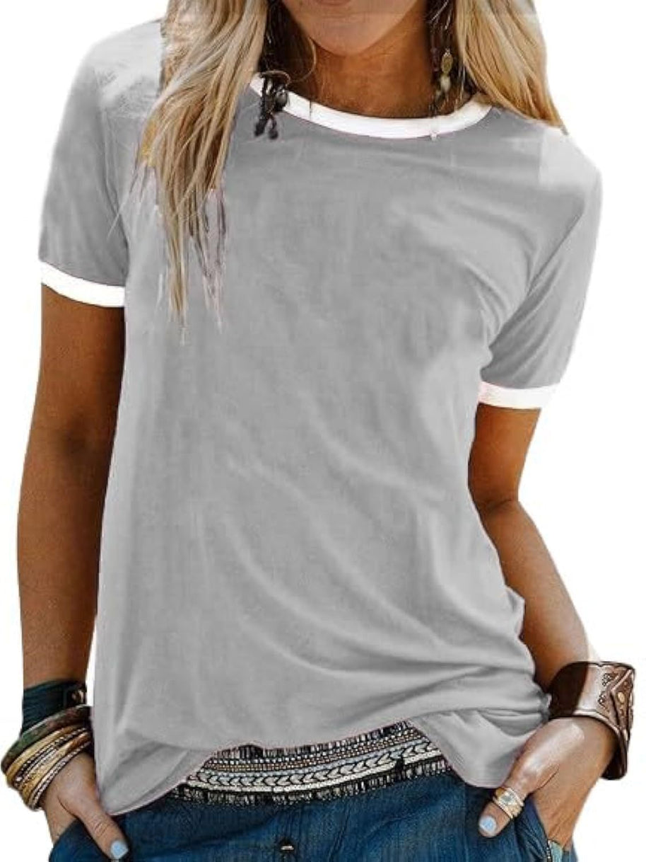 Damen T-Shirt mit kontrastierenden Ärmeln WW