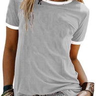 Damen T-Shirt mit kontrastierenden Ärmeln WW