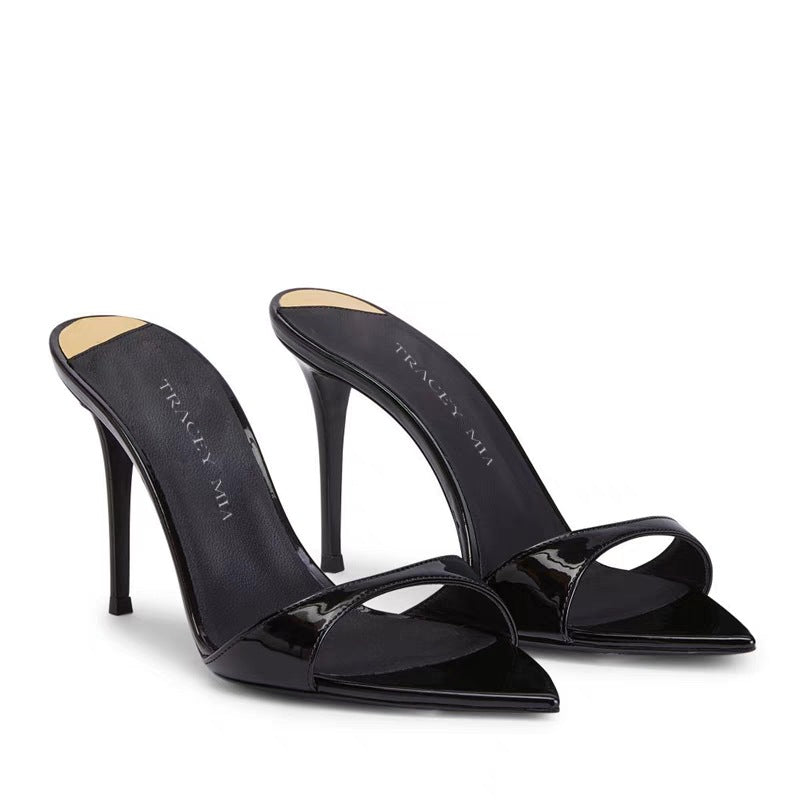 Damen Spitzer Zeh Offene Ferse Stilettos WW