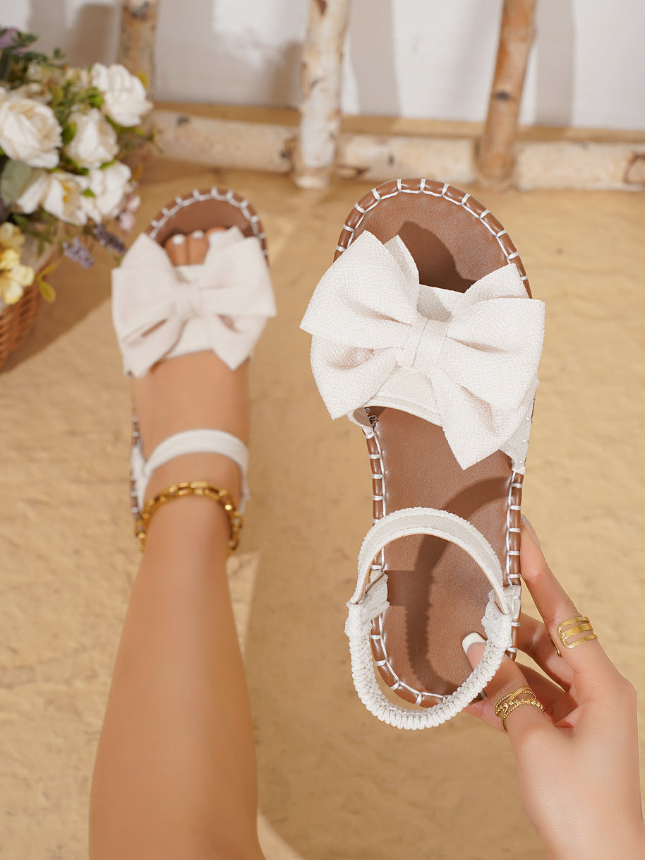 Damen Sandalen mit modischem Schleifen-Design und rutschfester Sohle WW