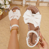 Damen Sandalen mit modischem Schleifen-Design und rutschfester Sohle WW