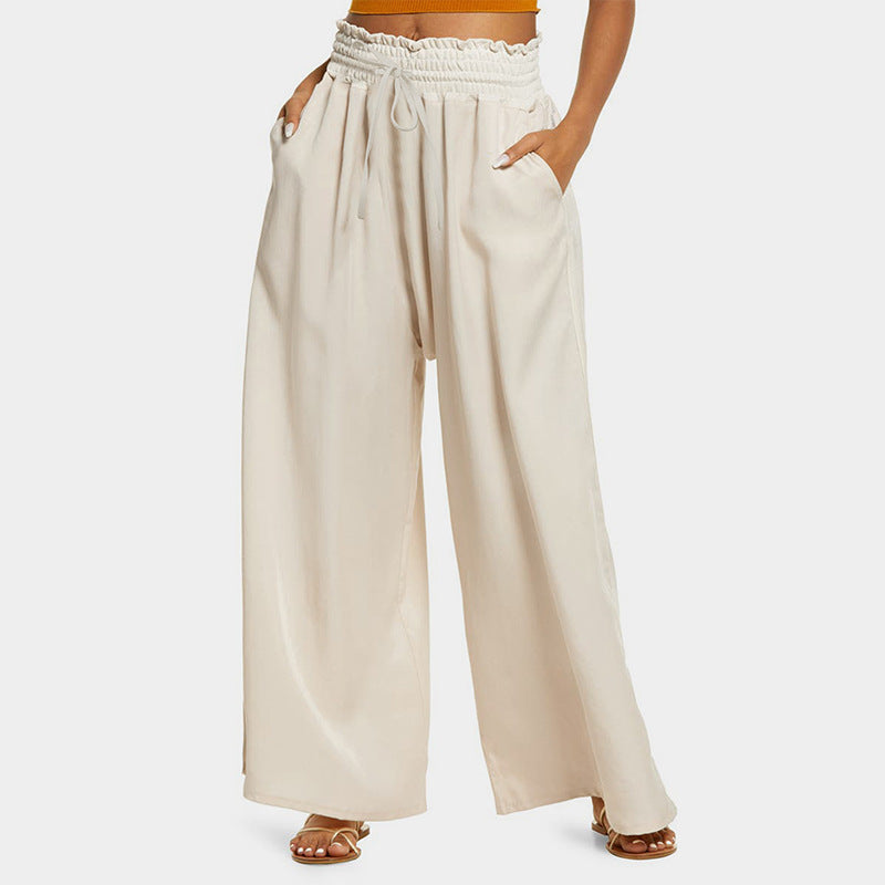 Damen Weite Freizeithose mit elastischem Bund und praktischen Taschen WW