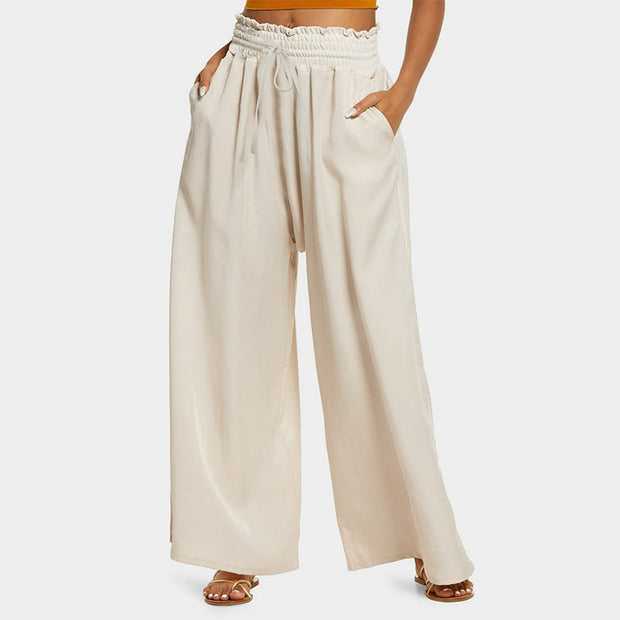 Damen Weite Freizeithose mit elastischem Bund und praktischen Taschen WW