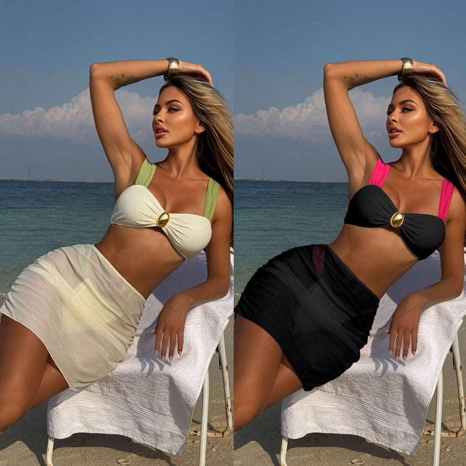 Damen Bikini-Set mit modischen Schnürdetails und verstellbaren Trägern WW