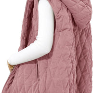 Damen gesteppte Hoodie-Weste mit praktischen Taschen WW