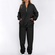 Damen sportliches Set mit Stehkragen und praktischem Reißverschluss WW