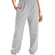 Damen lockere Waffelstruktur Jogginghose WW