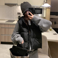 Damen Steppweste mit hohem Kragen und übergroßem Schnitt WW