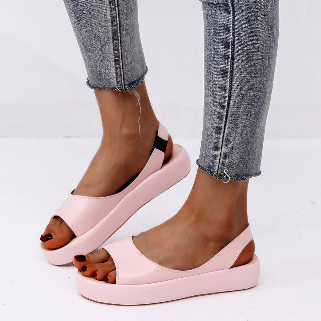 Damen Slingback Sandalen mit modischem Plateau und verstellbarem Riemen WW