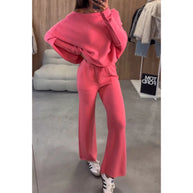Damen bequeme Loungewear aus weichem Strickmaterial mit weitem Schnitt WW