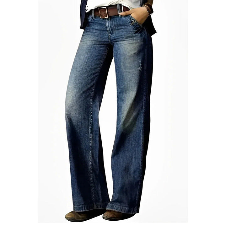 W&W Mode | Retro Lässig Gerade Weite Beinhosen Jeans