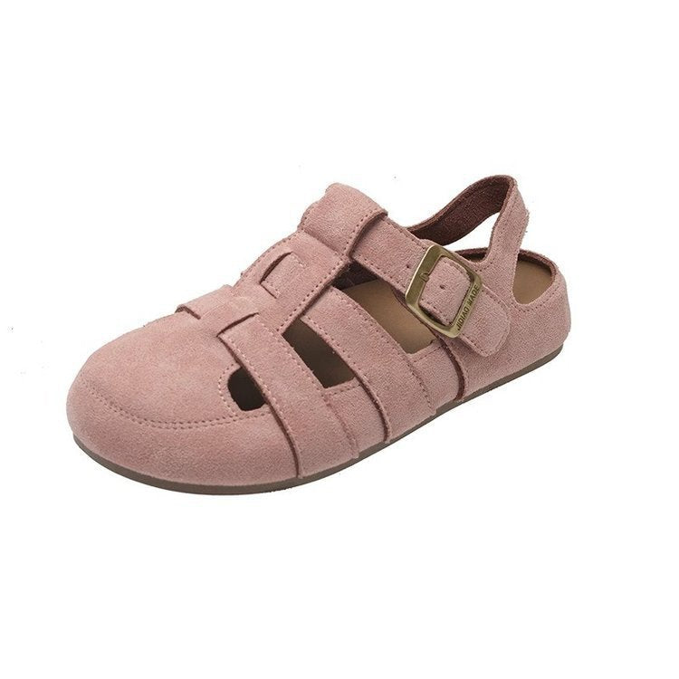 Damen Riemensandalen aus weichem Wildleder mit verstellbarem Riemendesign und rutschfester Sohle WW