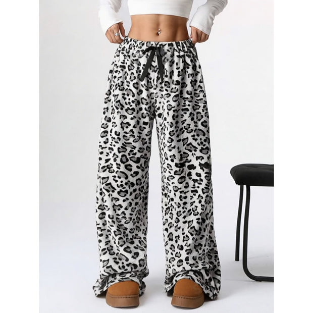 Damen Bequeme Hosen mit Leopardenmuster WW