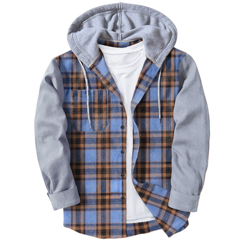 Herren Flanellhemd mit integriertem Kapuzenpullover und moderner Karomusterung WW