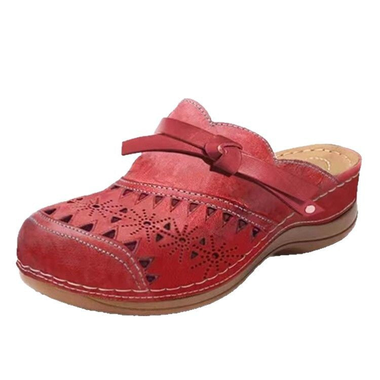 Damen Komfortable Clogs mit filigranem Durchbruchdesign und elegantem Riemen WW